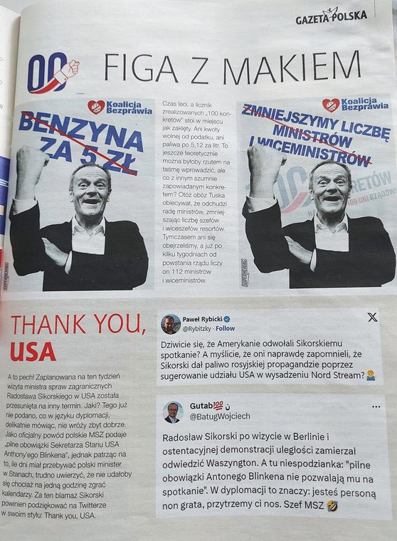 Strona z tygodnika "Gazeta Polska"