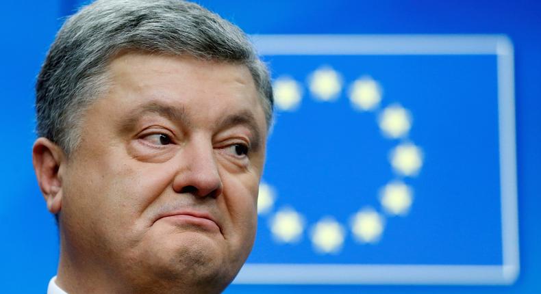 Ukrainian President Petro Poroshenko at a news conference following a EU-Ukraine summit in Brussels on November 24.