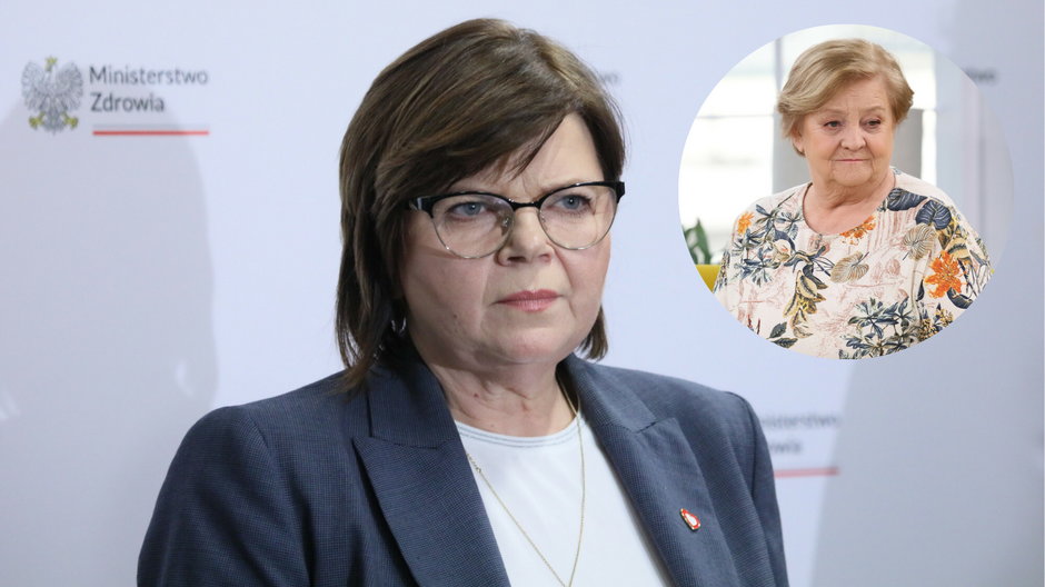 Minister zdrowia Izabela Leszczyna (L), Aleksandra Piotrowska (P)