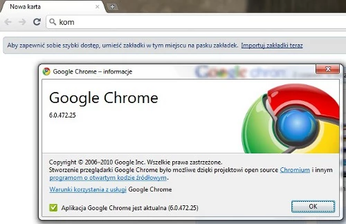 Google Chrome 6 | Instalacja na wielu kontach w Google Chrome