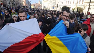 Manifestacja poparcia dla protestów na Ukrainie 