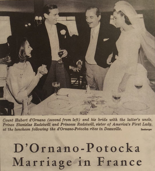 Ślub Huberta d'Ornano z Isabelle Potocką w lipcu 1963 r. w Deauville we Francji
