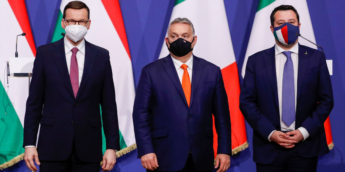 Hungary's PM Orban, Poland's PM Morawiecki and Italy's League party leader Salvini meet in Budapest