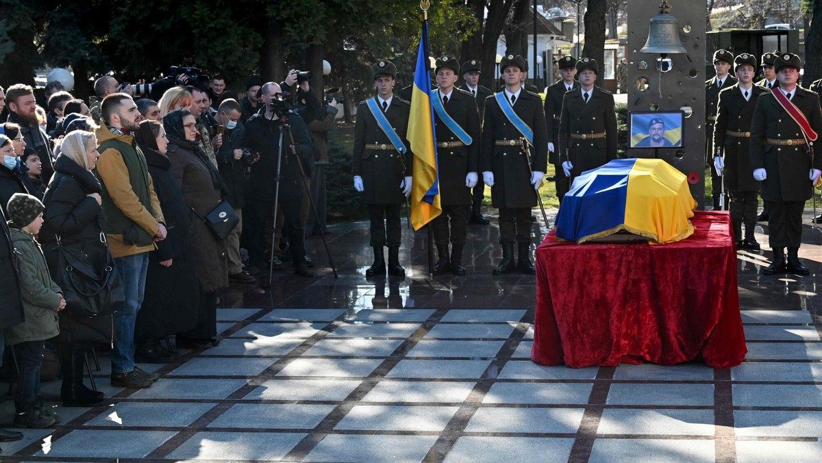 Ukraina. Pożegnanie żołnierza, który zginął w Donbasie. Kpt. Sidorow miał 35 lat