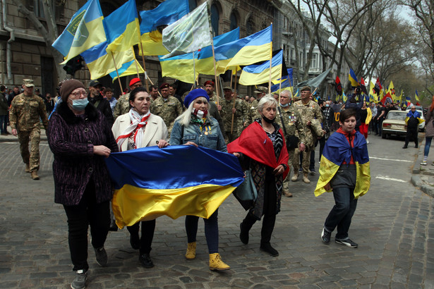 Ukraina. Odessa. Demonstracja Ukraińców przeciwko wojnie