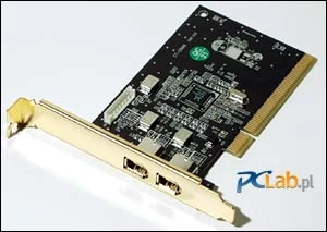 Karta ACR z dwoma gniazdami IEEE 1394 i układem PHY Realtek RTL8801 (uwaga: to nie jest pełnoprawny kontroler FireWire! Karta korzysta z kontrolera w mostku MCP-T)