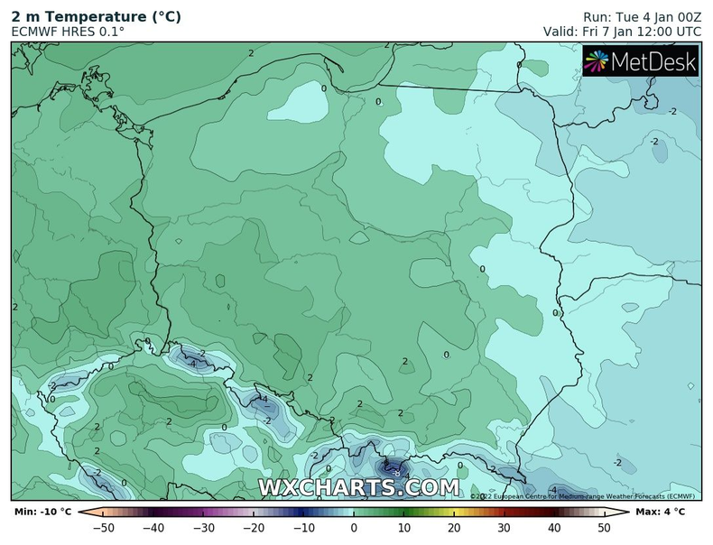 Miejscami temperatura w dzień nie przekroczy 0 st. C