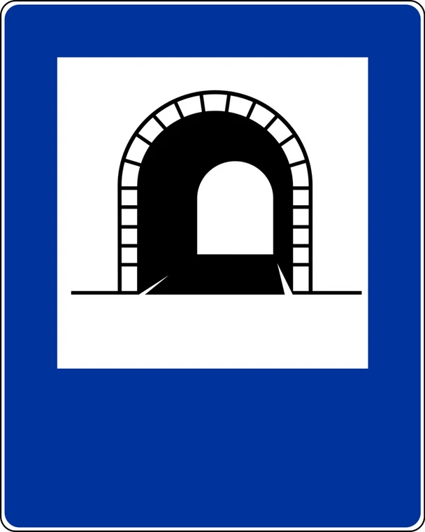 D-37: znak informujący o tym, że wjeżdżamy do tunelu