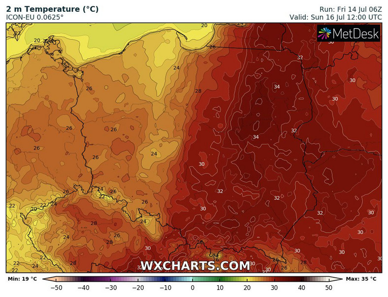 W rejonie mazurskich jezior w niedzielę temperatura może wzrosnąć nawet do 34 st. C