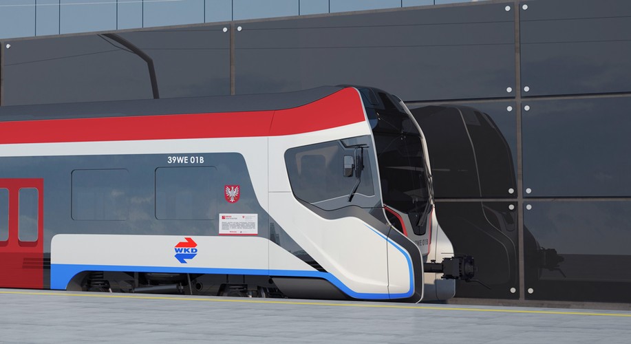 Newag pokazał w ciągu ostatnich dni, jak będą wyglądały pociągi dla Warszawskiej Kolei Dojazdowej. Projekt budzi duże emocje, bo z przodu przypomina hełm szturmowca z „Gwiezdnych Wojen” albo hełm rzymskiego legionisty. Takich pociągów będzie sześć, każdy ma liczyć sobie po 60 metrów długości i składać się z dwóch jednoprzestrzennych części. Pociągów będzie sześć, a ich zakup pochłonie 98 mln zł.