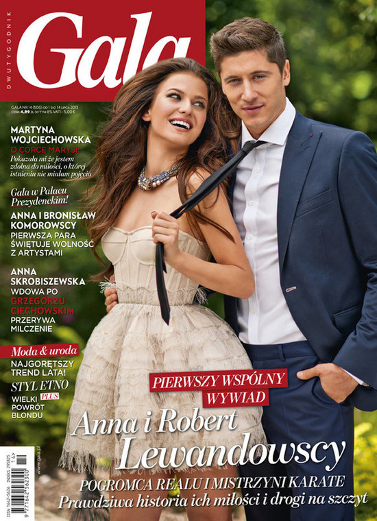 Anna i Robert Lewandowscy na okładce "Gali" /fot. Screen / gala.pl