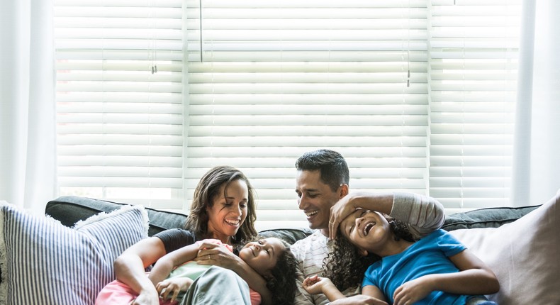 A family spending time together.