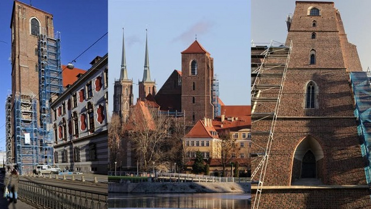 Zniknęły rusztowania budowlane od kilku miesięcy przysłaniające południową wieżę kościoła pw. Najświętszej Maryi Panny na Piasku.