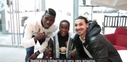 Pogba i Ibrahimović wzruszeni spotkaniem z niepełnosprawnym chłopcem. WIDEO