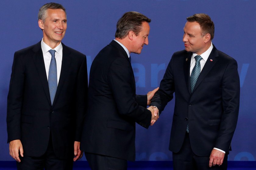 Andrzej Duda, David Cameron i Jens Stoltenberg