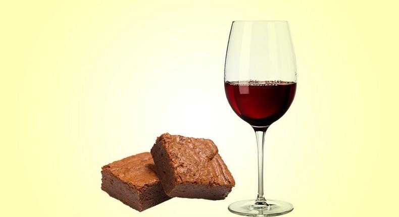 A glass of wine or a brownie?