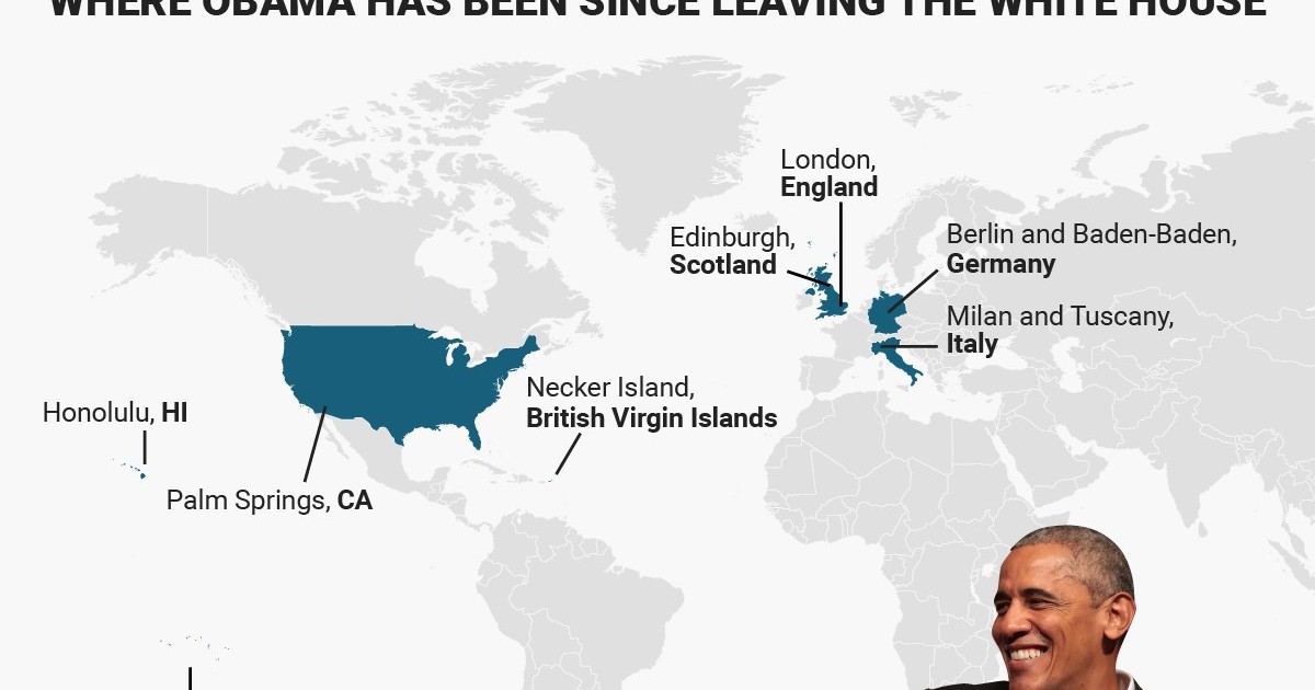 Here's everywhere Obama has traveled since leaving the White House ...