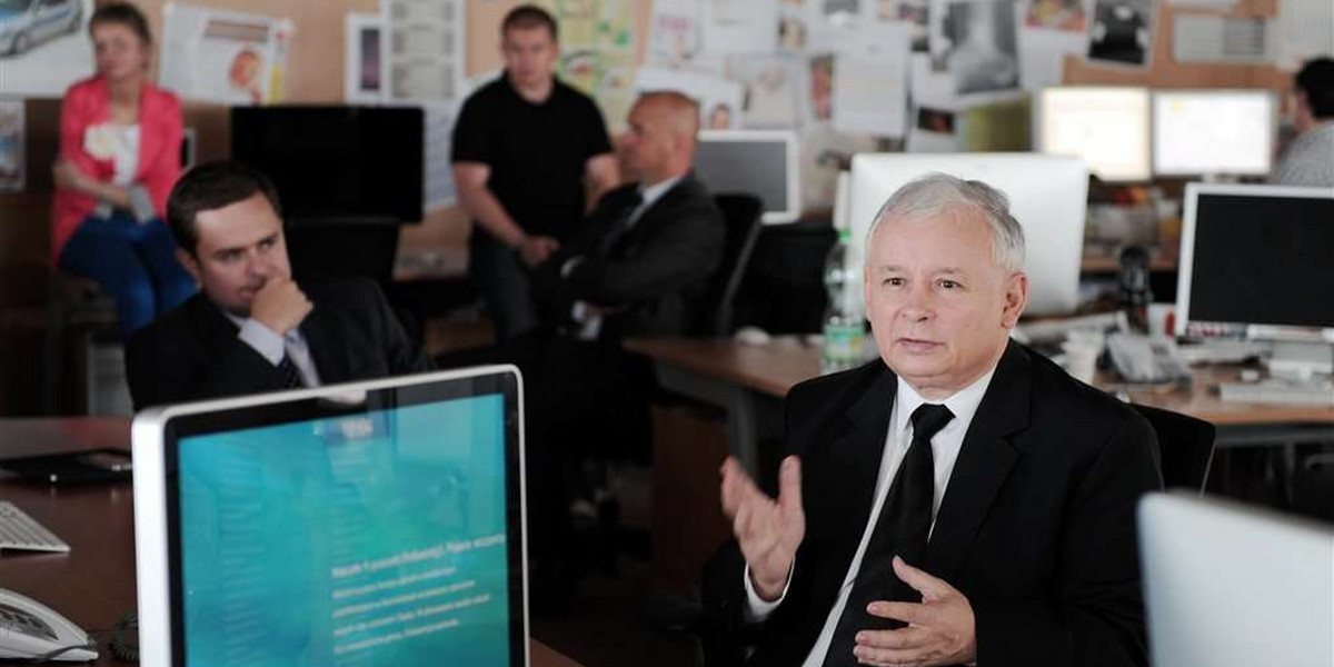 Kaczyński w redakcji Faktu: PO ma przewagi zaledwie...