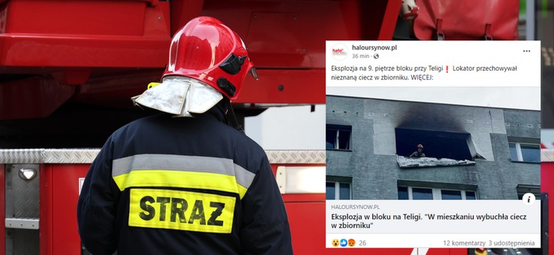 Eksplozja na warszawskim Ursynowie. Wybuchł zbiornik z groźną substancją 