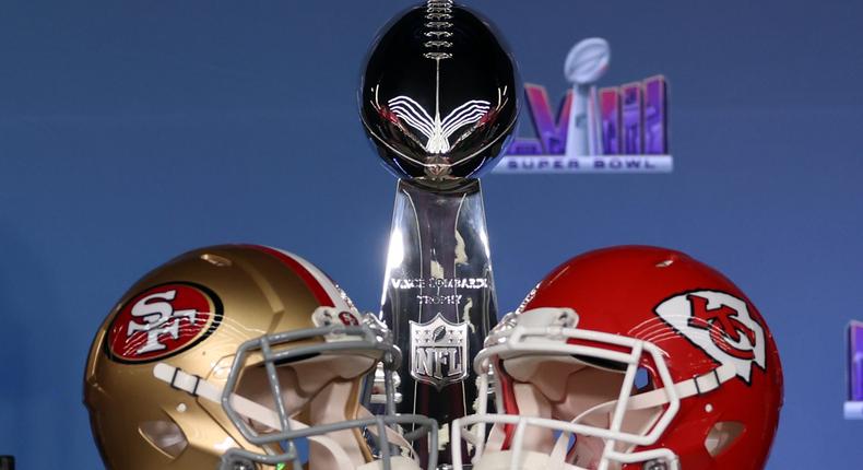 The Lombardi Trophy ahead of Super Bowl LVIII in 2024.Perry Knotts/Getty Images