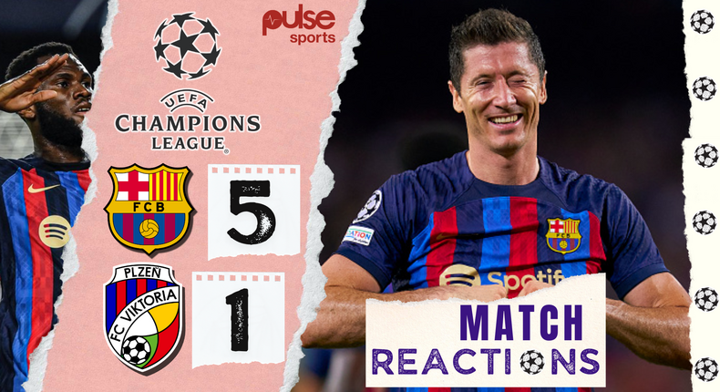 Reactions as Barcelona thrash Viktoria Plzen in the Champions League 