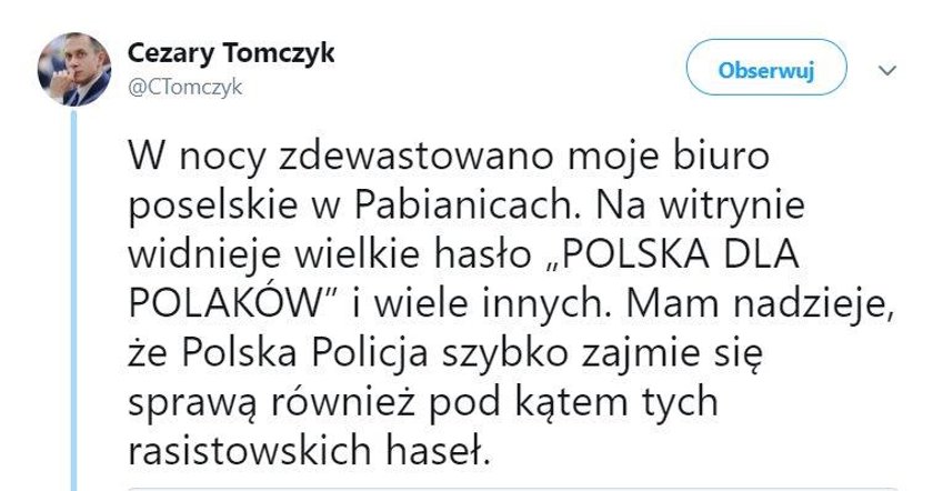 Ataki na biuro poselskie polityków PO