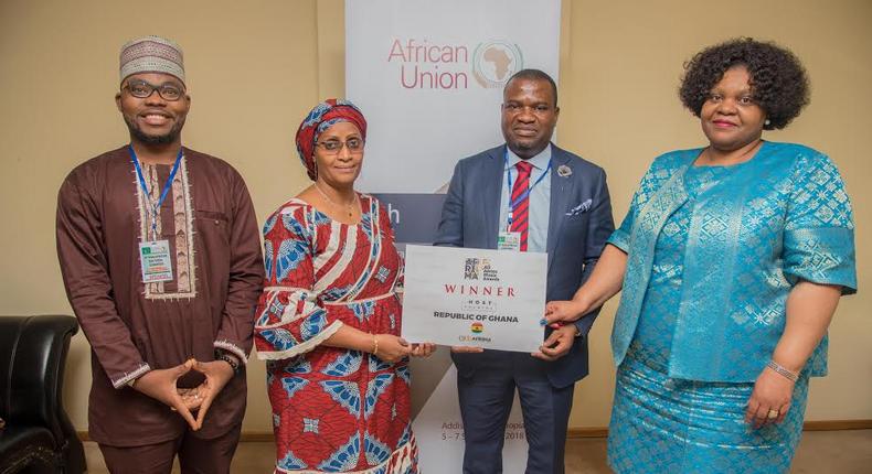  Ibrahim CEESAY, Secretary, AFRIMA Foundation, Mr.Mike Dada,President and Executive Producer, AFRIMA, Mariama Cisse Mohamed, Acting Director for Social Affairs, African Union & Ms. Angela Martins, Head of Culture, African Union.