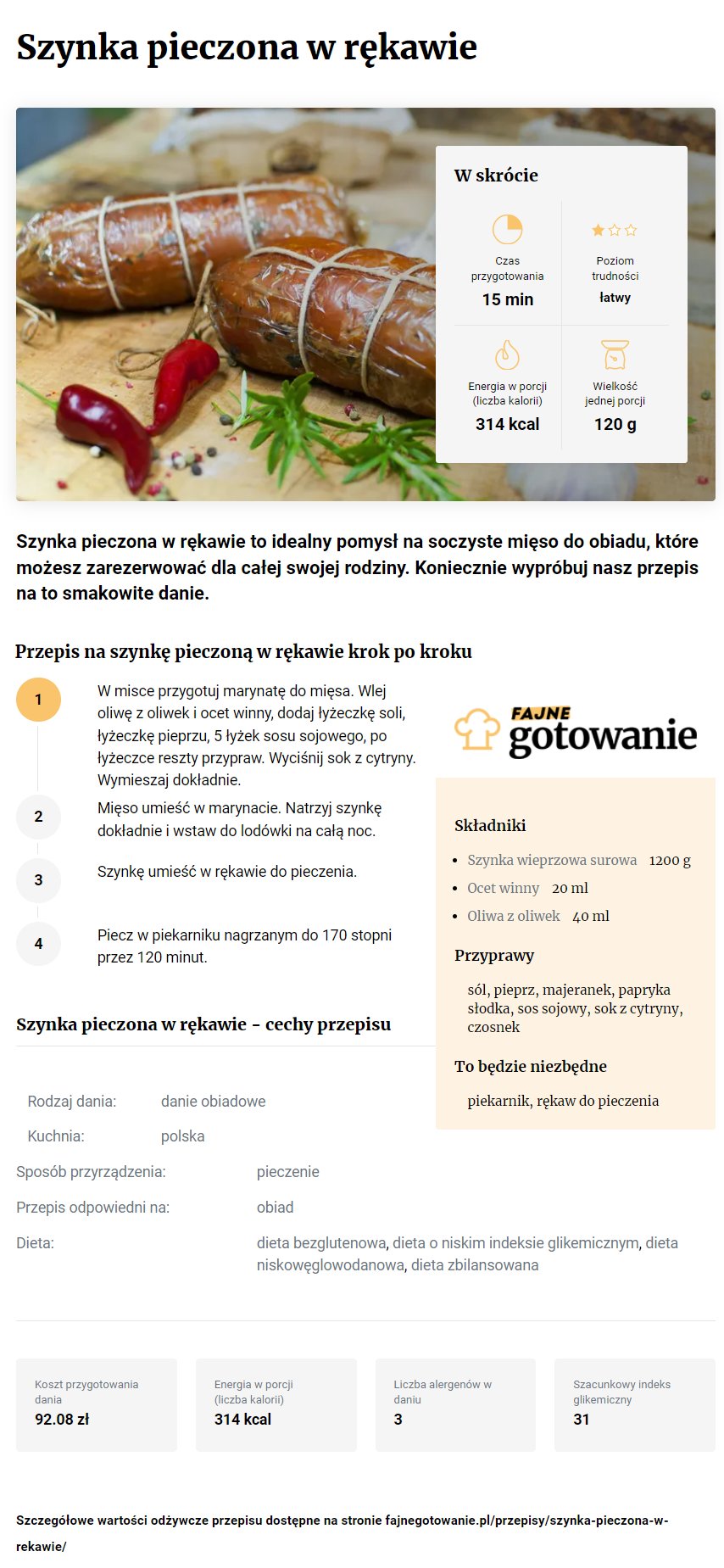 Szynka pieczona w rękawie