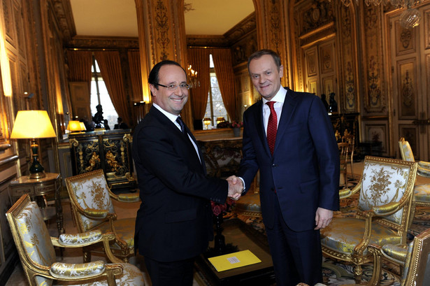 Spotkanie Donalda Tuska z Francois Hollandem w Paryżu
