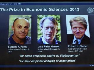 Eugene F. Fama, Lars Peter Hansen i Robert J. Shiller - laureaci nagrody Nobla z ekonomii 2013