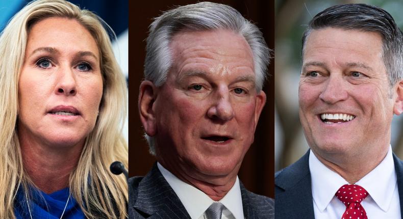 Rep. Marjorie Taylor Greene of Georgia, Sen. Tommy Tuberville of Alabama, and Rep. Ronny Jackson of Texas all say they support Trumps 2024 bid.Tom Williams/CQ-Roll Call, Anna Moneymaker, and Bill Clark/CQ-Roll Call via Getty Images