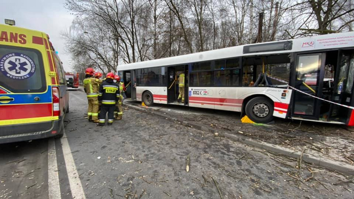 Jastrzębie-Zdrój. Kierowca stracił przytomność, autobus uderzył w drzewo