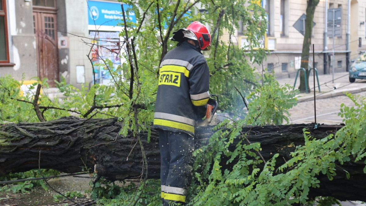 Kilkaset zerwanych lub uszkodzonych dachów, połamane drzewa, zalane piwnice i ulice - to bilans nawałnic, które w sobotę i niedzielę przeszły nad Polską. Strażacy interweniowali ponad 2,5 tys. Dodatkowo sobota była rekordowa pod względem pożarów lasu - strażacy gasili ich 214.