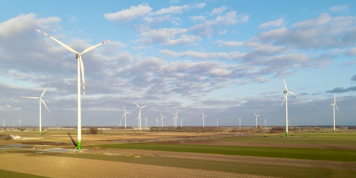 Farma wiatrowa "Dębsk" należąca do grupy Polenergia.