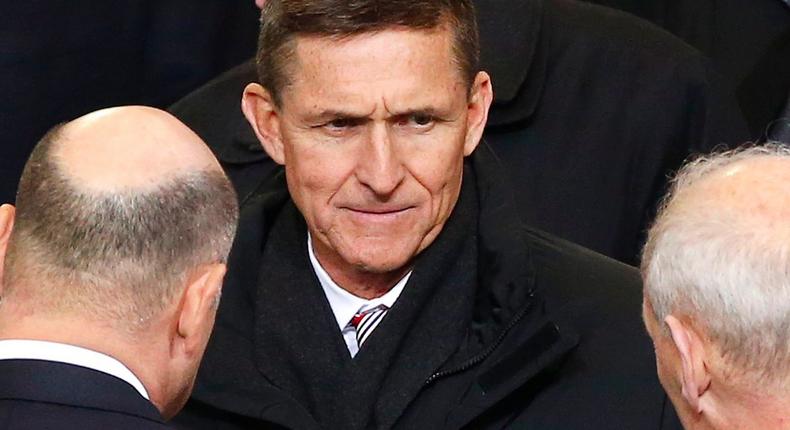 U.S. President Donald Trump's National Security Advisor nominee Michael Flynn attends the inaugural parade in Washington, January 20, 2017.