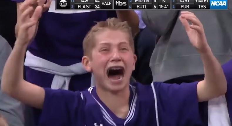 John Phillips watches Northwestern take on Gonzaga in March Madness.CBS