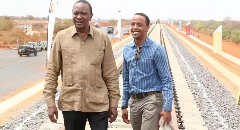 President Uhuru and his eldest son Jomo 