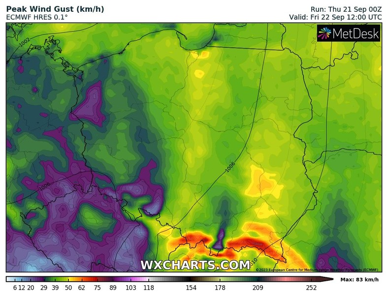 Strong winds will prevail in many areas on Friday