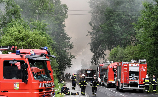 Pożar składowiska opon w Trzebini