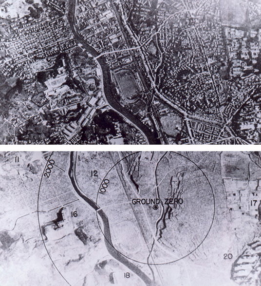 Skutki wybuchu bomby nad Nagasaki w 1945 r.