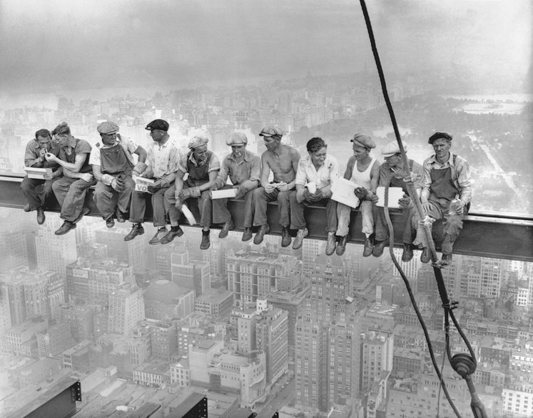 The most famous photo from September 1932 at the top of Rockefeller Center (Photo by Charles C. Ebbets)