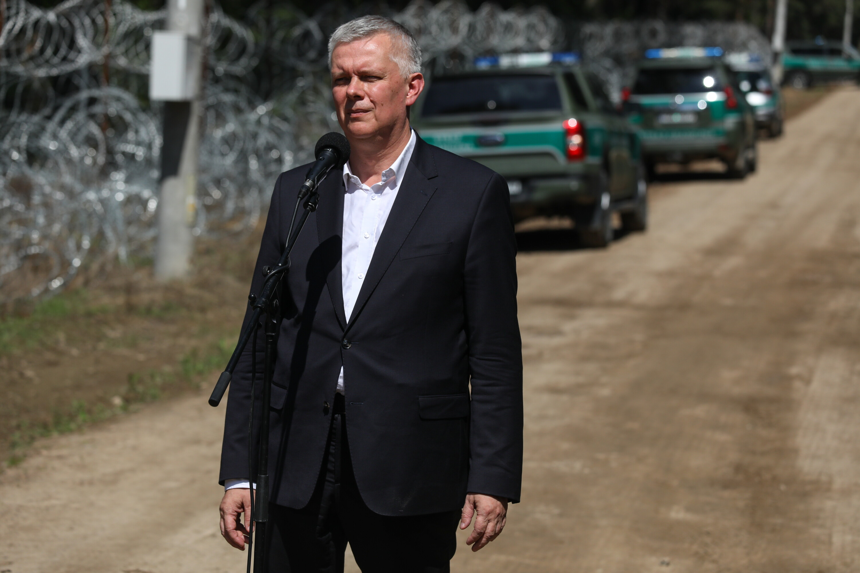 Siemoniak i jego niemiecki odpowiednik na granicy z Białorusią