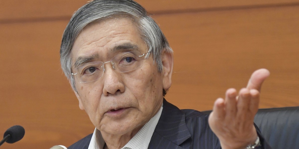 Haruhiko Kuroda, szef Banku Japonii, obstaje przy swoim, tworząc politykę monetarną w kraju