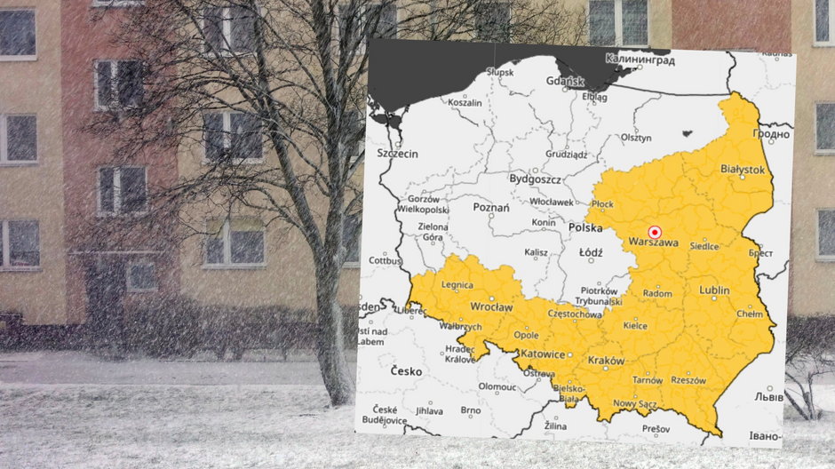 Wiosna wycofuje się z Polski. Nadchodzą intensywne opady deszczu i śniegu (mapa: IMGW)