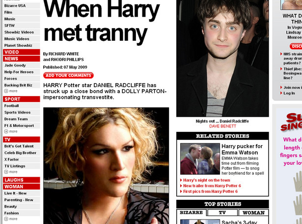Harry Potter baluje z transseksualistą