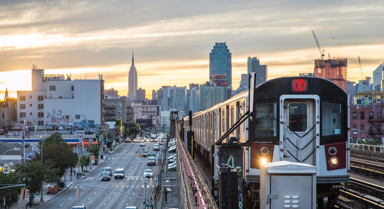 The 7 train in New York City.oneinchpunch/Shutterstock