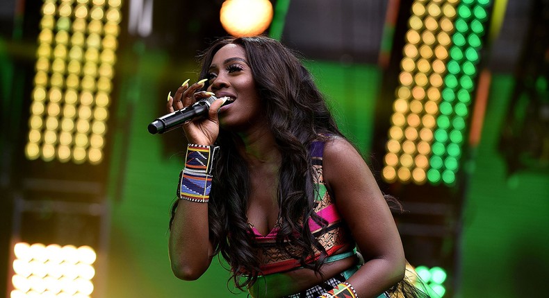 Tiwa Savage performs onstage at the Budweiser Made in America Festival. Credits: Zachary Mazur/FilmMagic