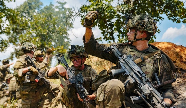 Vežba 82. vazdušno-desantne divizije i drugih jedinica američke vojske u Fort Bregu u Severnoj Karolini 26. jula 2025.