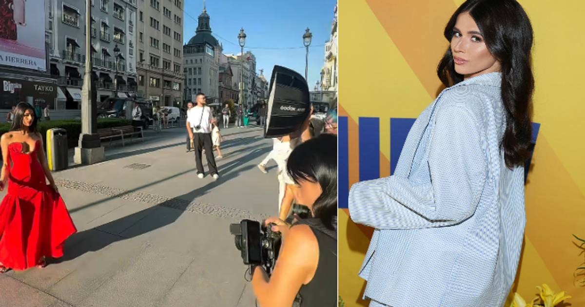 Roksana Węgiel pozuje w czerwonej kreacji. "Madrid star"