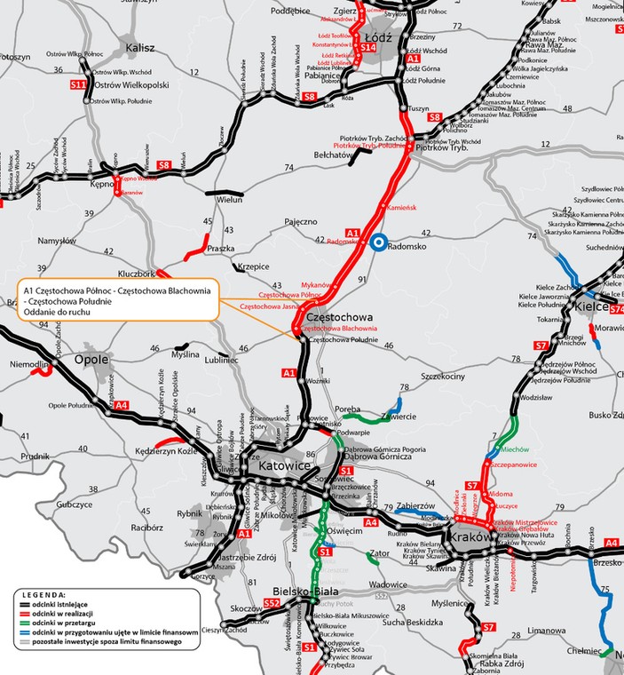 A1 Częstochowa Północ - Częstochowa Blachownia